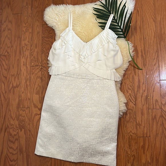 Loft Dress / White & Silver/ Adjustable straps/ Size 10 - Picture 10 of 10